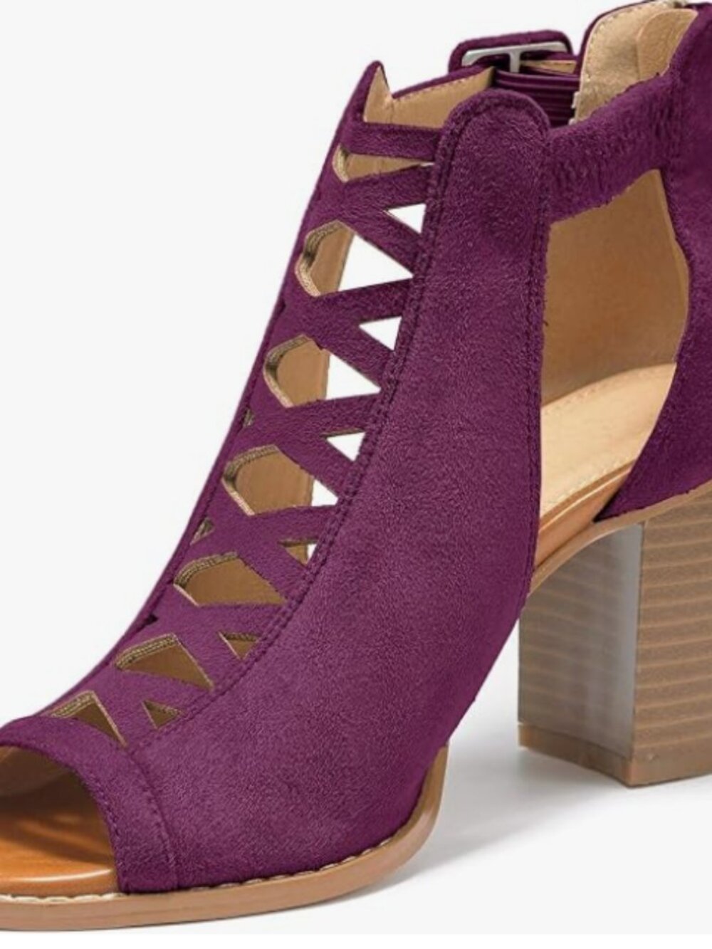 Liyuandian Platform Open Toe High Heel Sandals Purple Size 11